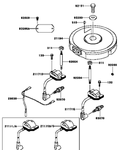 Kawasaki Fh430v-Cs26 Electrical Equipment Diagram and Parts List for H1536 55AI4HPR050-WAM Cub Cadet Lawn Mower